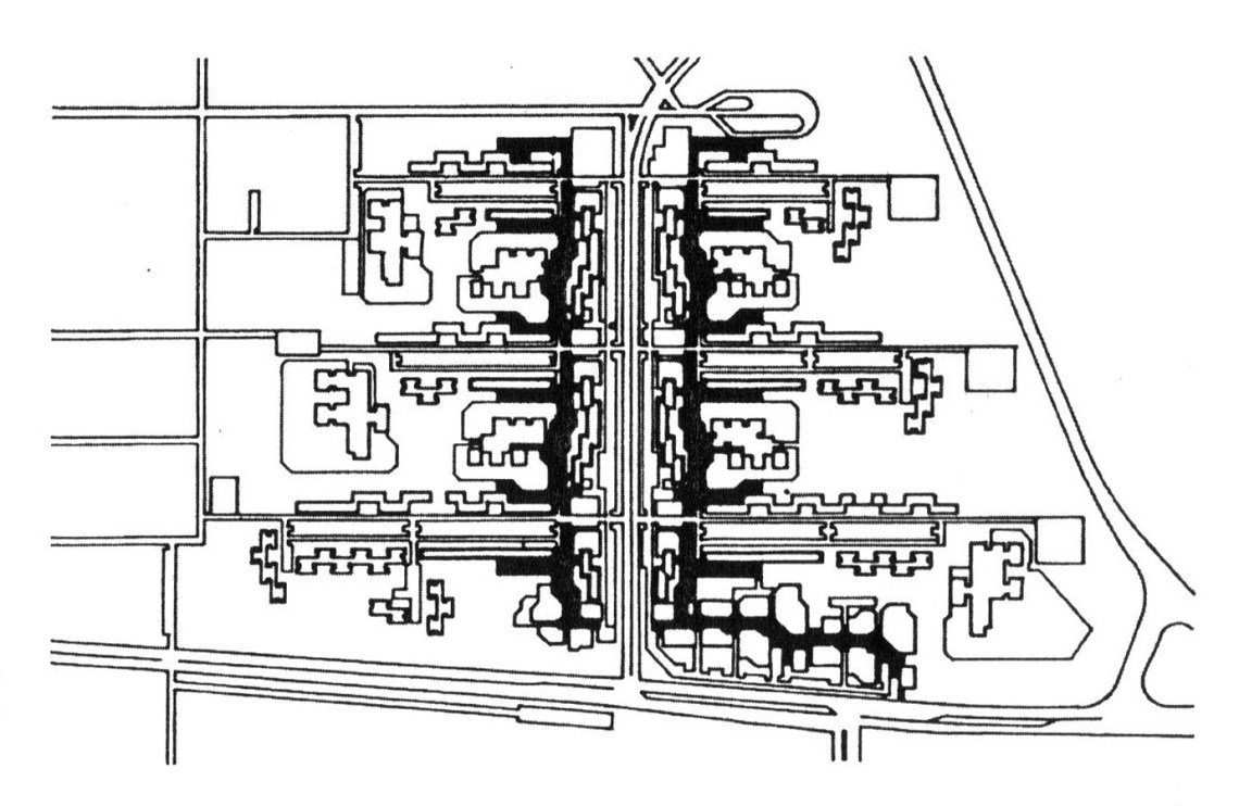 Molnár Attila végleges terve a Kun Béle lakótelep I. üteméről (forrás: Meggyesi [1])