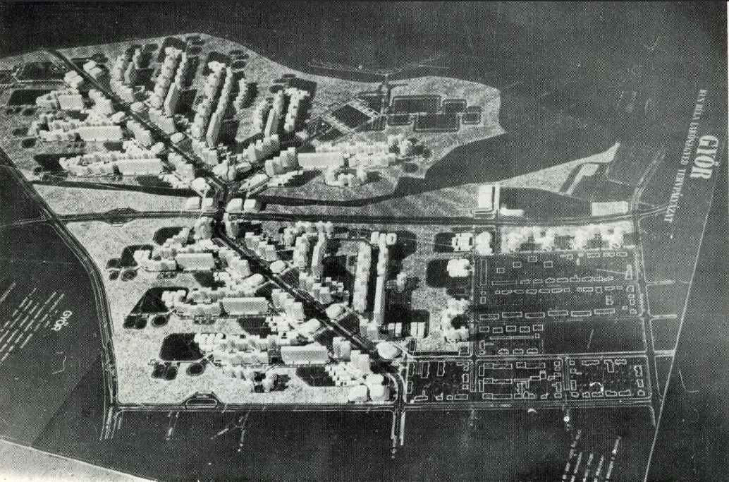 Marcalváros (Kun Béla lakótelep) általános rendezési tervére kiírt pályázat győztes terve (Molnár Attila, Zoltai István, Kálnoki Kis Sándor, Tóvári László - VÁTI).