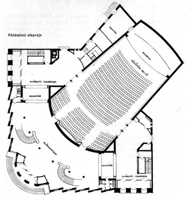 Földszinti alaprajz. (forrás: MÉ 1962/1.)