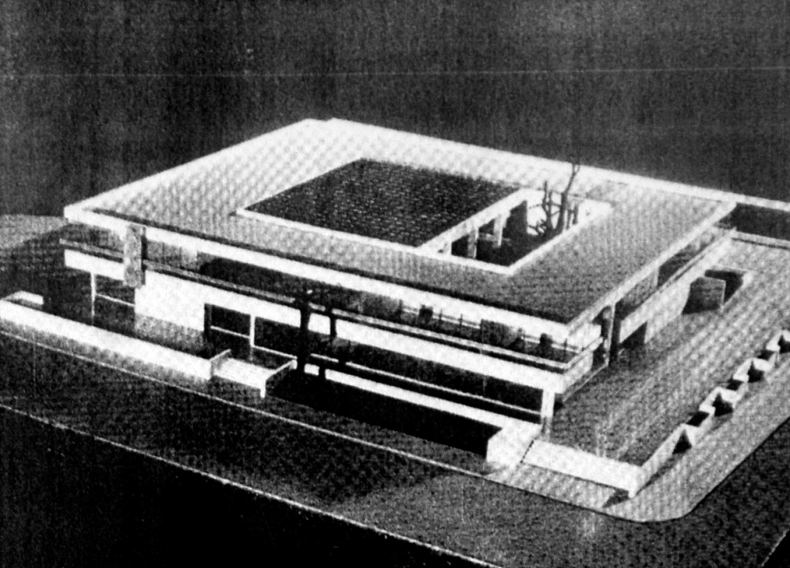 Az épület makettje. (forrás: Magyar Építőipar)