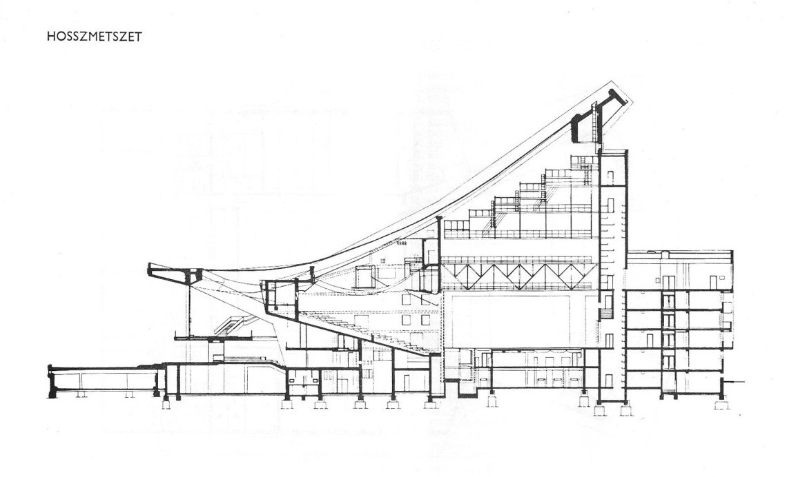Hosszmetszet (forrás: GYŐRITERV-es kiadvány)
