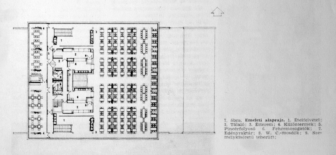 Emeleti alaprajz (forrás: Magyar Építőipar)