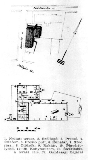 Helyszínrajz és alaprajz. (forrás: Műszaki Tervezés 1968/12.)