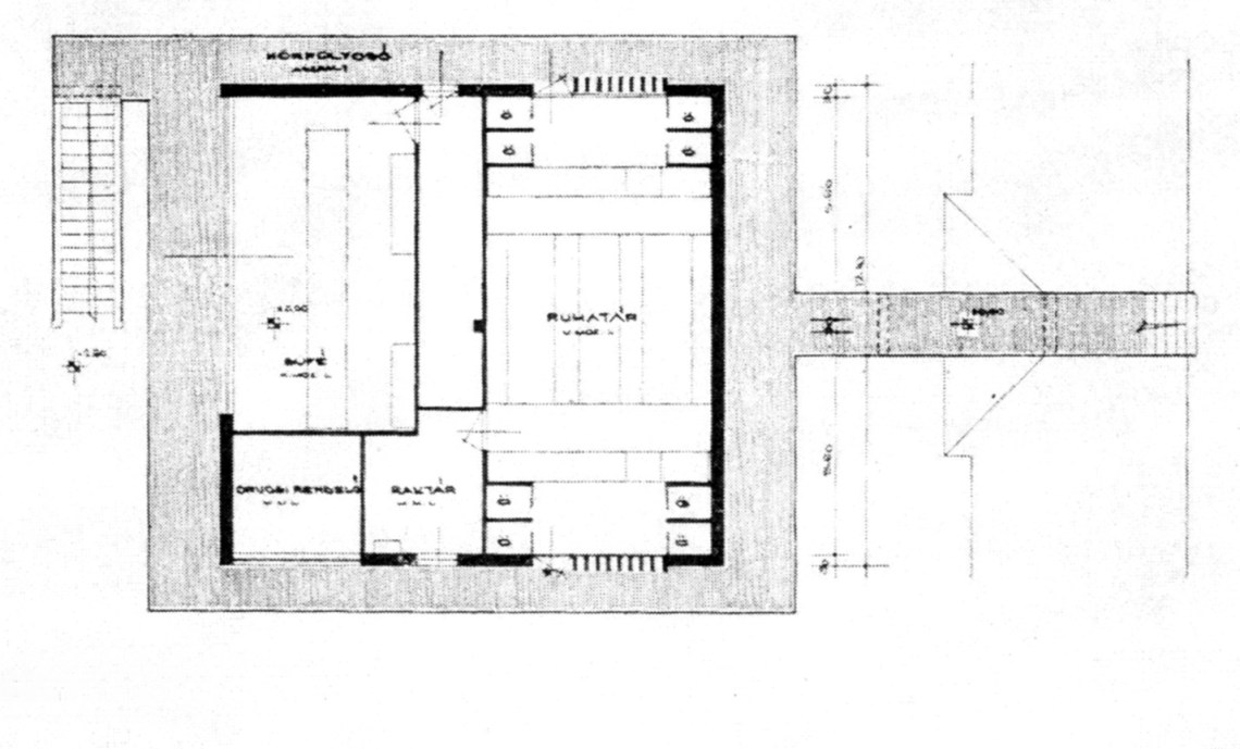 Alaprajz. (forrás: Műszaki Tervezés, 1964/12)